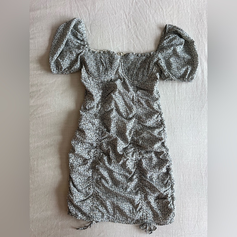 Storia Ruched Floral Mini Dress